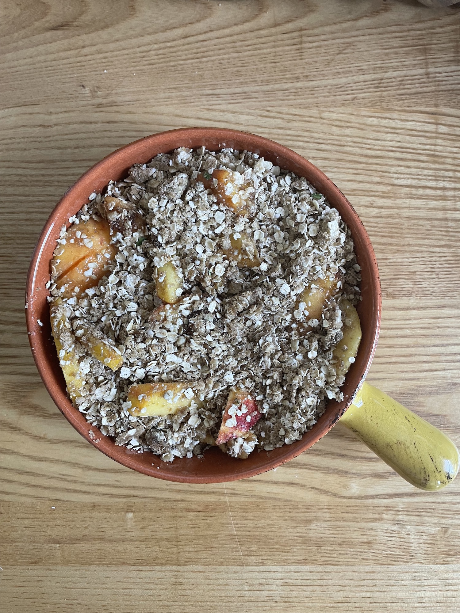 Peach Cobbler with Rosemary EVOO and Peach Balsamic Vinegar 